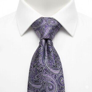 Chaps Vintage Tie Silk Lavender Purple Paisley Ralph Lauren